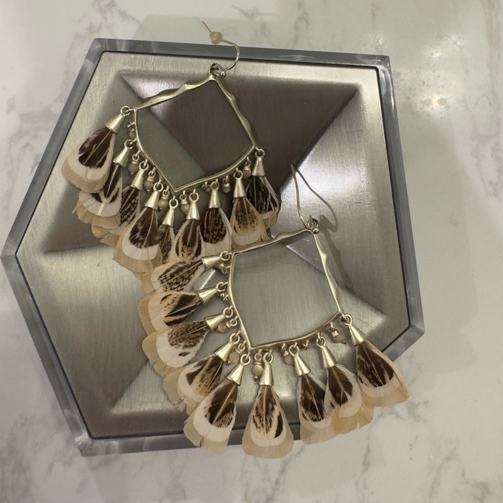 Kendra Scott Raven Feather Earrings